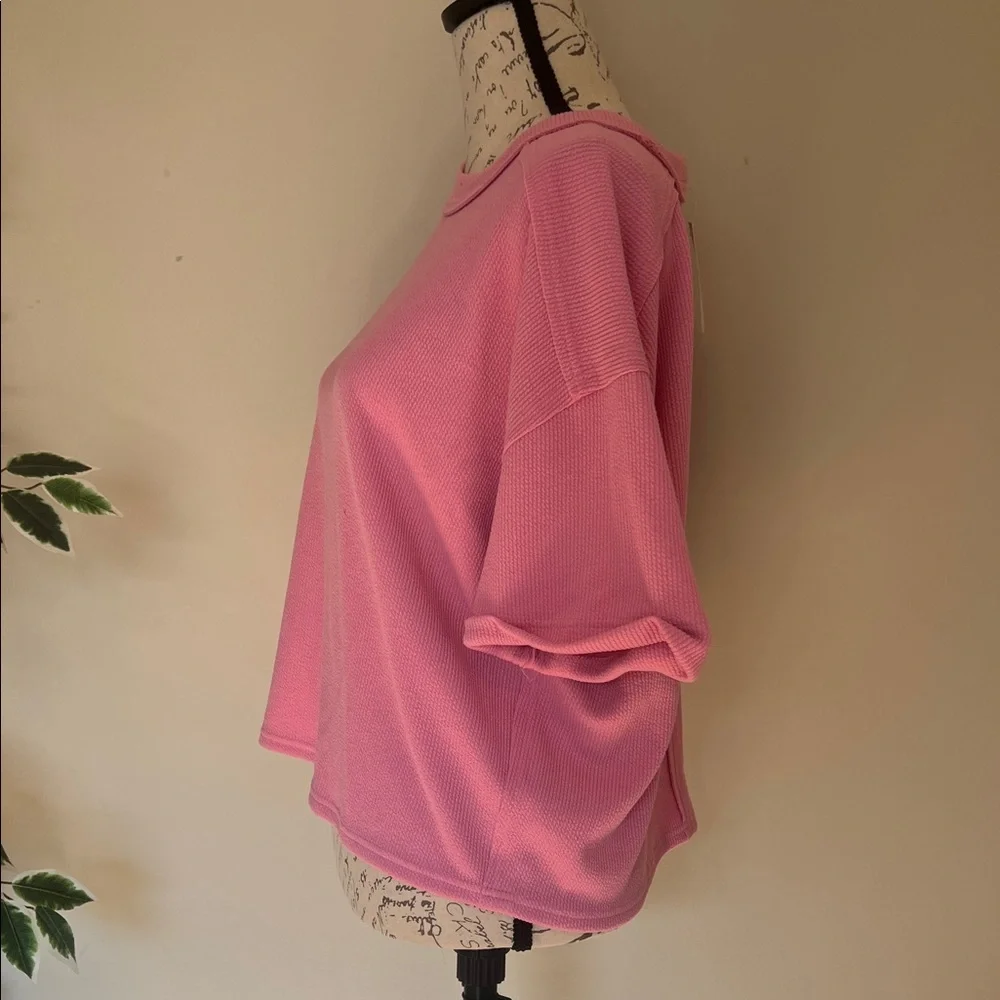 NWT Blu Pepper Vibrant Pink Short Sleeve Top Size Small - Picture 3 of 7